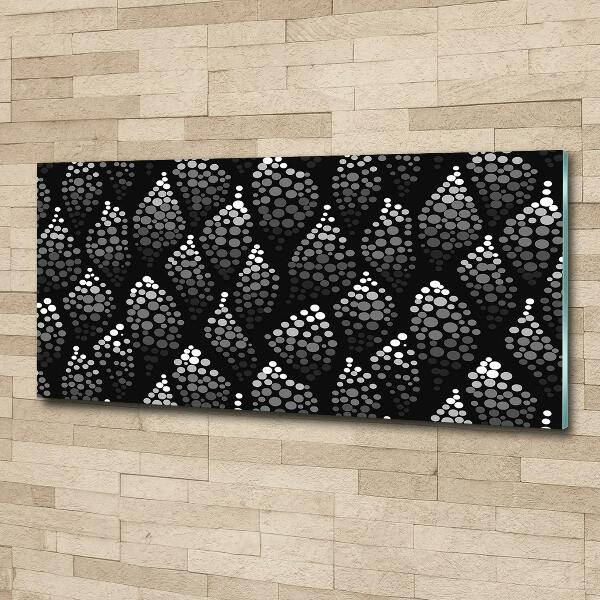 Foto en cristal de alta calidad con impresión uv horizontal Puntos blancos y negros