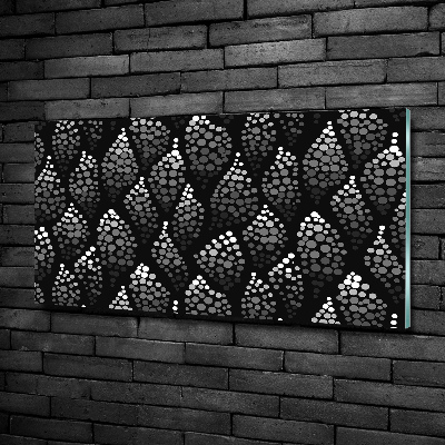 Foto en cristal de alta calidad con impresión uv horizontal Puntos blancos y negros