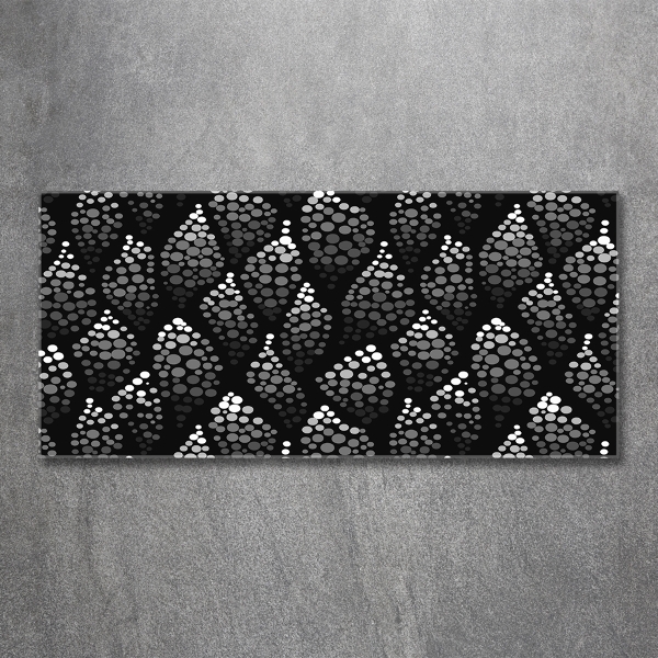 Foto en cristal de alta calidad con impresión uv horizontal Puntos blancos y negros