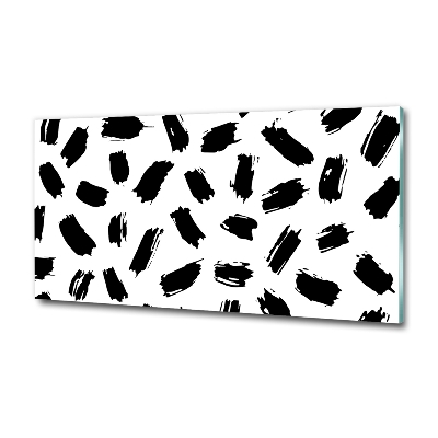 Impresión en cristal con acabado brillante horizontal Manchas blancas y negras