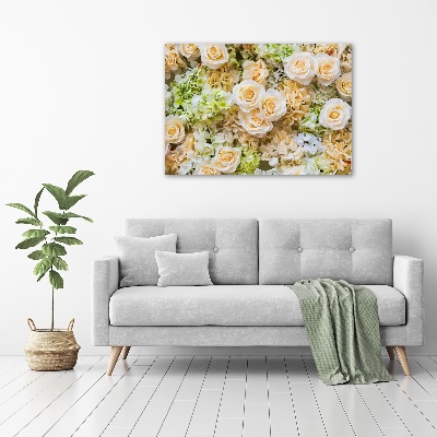 Cuadro de cristal templado moderno horizontal Rosas