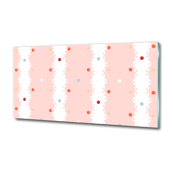 Cuadro decorativo de vidrio para salón horizontal Fondo de puntos de colores