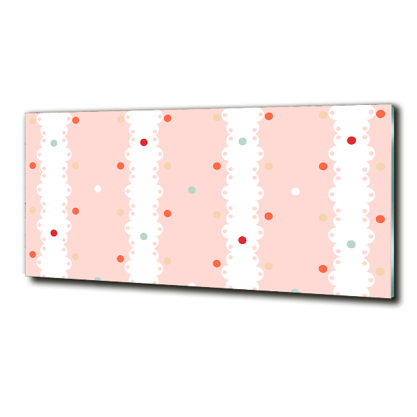 Cuadro decorativo de vidrio para salón horizontal Fondo de puntos de colores