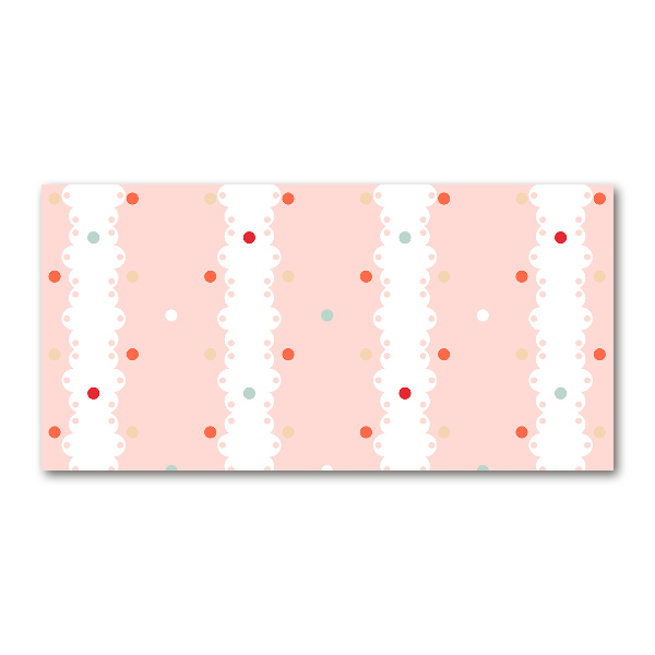 Cuadro decorativo de vidrio para salón horizontal Fondo de puntos de colores