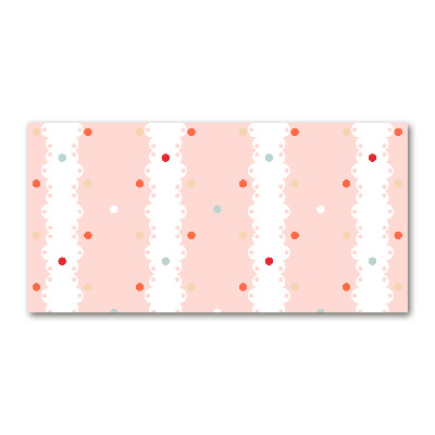 Cuadro decorativo de vidrio para salón horizontal Fondo de puntos de colores