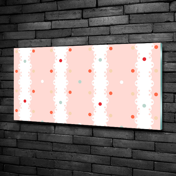 Cuadro decorativo de vidrio para salón horizontal Fondo de puntos de colores