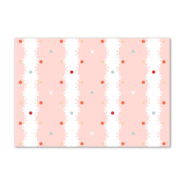 Cuadro decorativo de vidrio para salón horizontal Fondo de puntos de colores