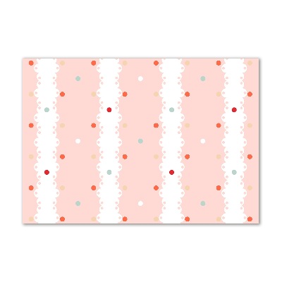 Cuadro decorativo de vidrio para salón horizontal Fondo de puntos de colores