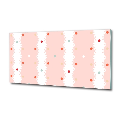 Cuadro decorativo de vidrio para salón horizontal Fondo de puntos de colores