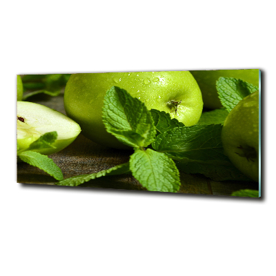 Impresión en cristal con acabado brillante horizontal manzanas verdes