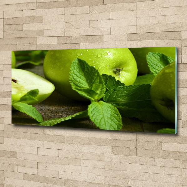 Impresión en cristal con acabado brillante horizontal manzanas verdes