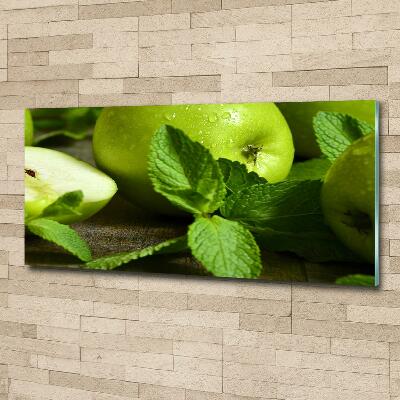 Impresión en cristal con acabado brillante horizontal manzanas verdes