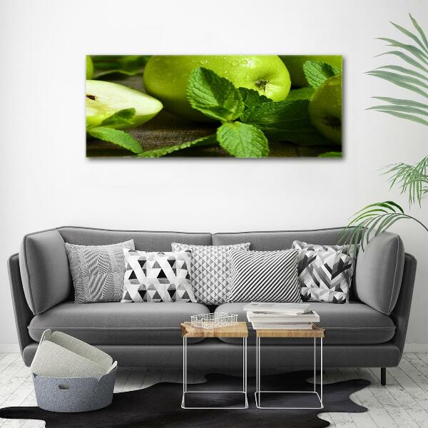Impresión en cristal con acabado brillante horizontal manzanas verdes