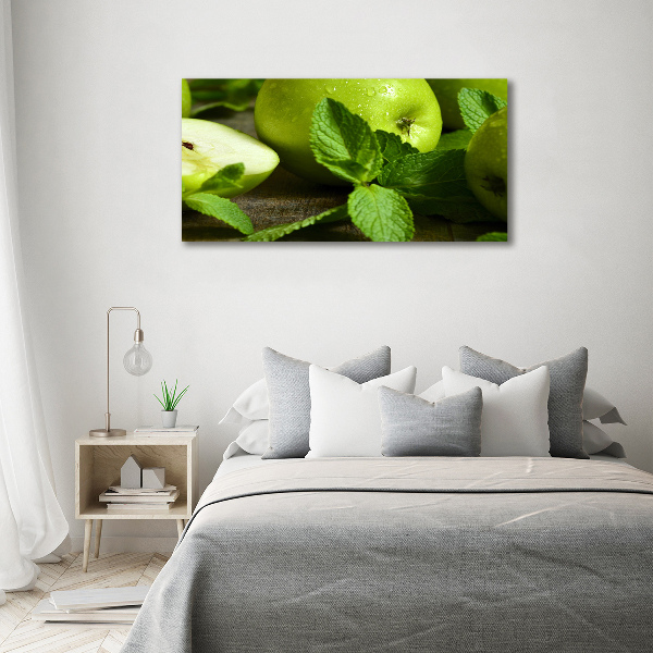 Impresión en cristal con acabado brillante horizontal manzanas verdes