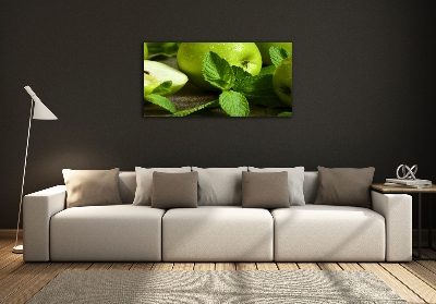 Impresión en cristal con acabado brillante horizontal manzanas verdes