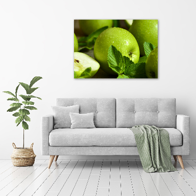 Impresión en cristal con acabado brillante horizontal manzanas verdes