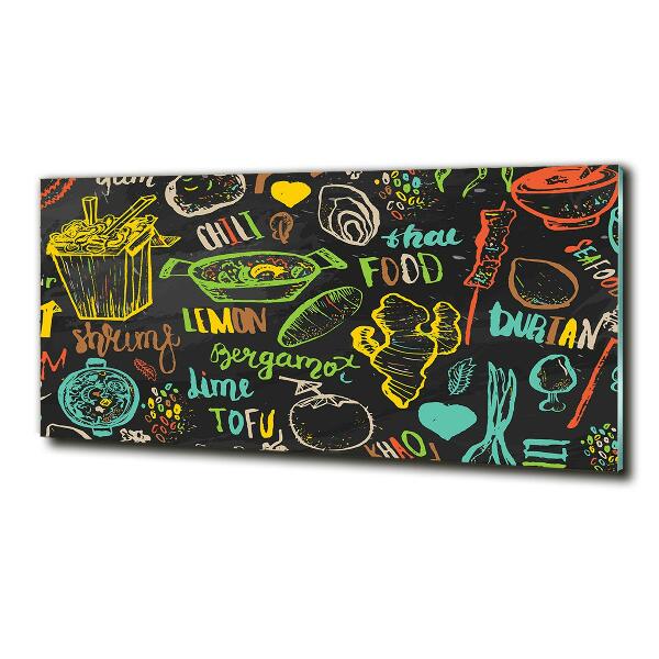 Foto en cristal de alta calidad con impresión uv horizontal comida tailandesa