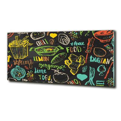 Foto en cristal de alta calidad con impresión uv horizontal comida tailandesa