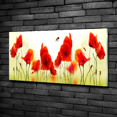 Foto en cristal de alta calidad con impresión uv horizontal Amapolas