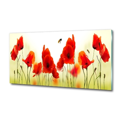 Foto en cristal de alta calidad con impresión uv horizontal Amapolas