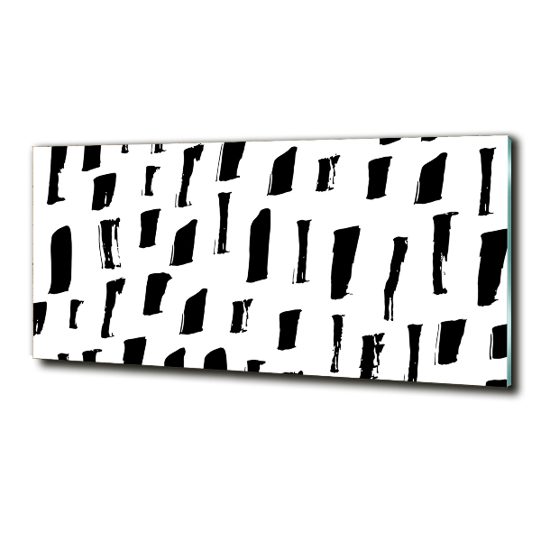 Cuadro de cristal templado moderno horizontal Manchas blancas y negras