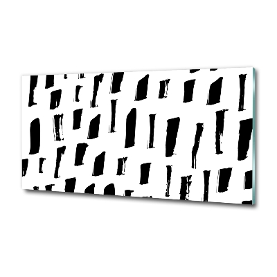 Cuadro de cristal templado moderno horizontal Manchas blancas y negras