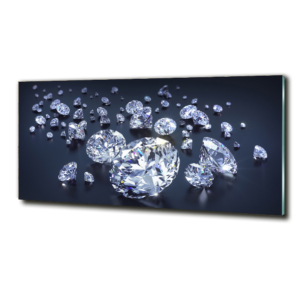 Cuadro decorativo de vidrio para salón horizontal Diamantes