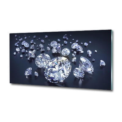 Cuadro decorativo de vidrio para salón horizontal Diamantes