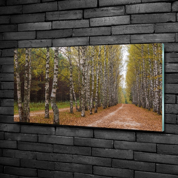 Cuadro decorativo de vidrio para salón horizontal Avenida Birch