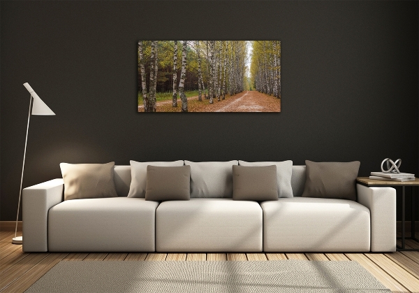 Cuadro decorativo de vidrio para salón horizontal Avenida Birch