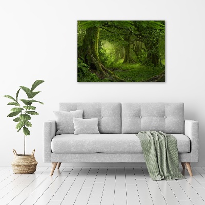 Cuadro decorativo de vidrio para salón horizontal Selva tropical