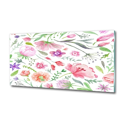 Impresión en cristal con acabado brillante horizontal Patrón floral