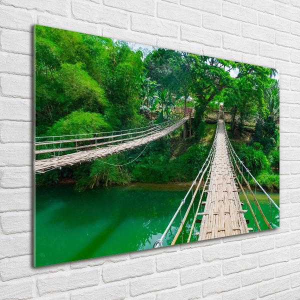 Foto en cristal de alta calidad con impresión uv horizontal Puente sobre el río
