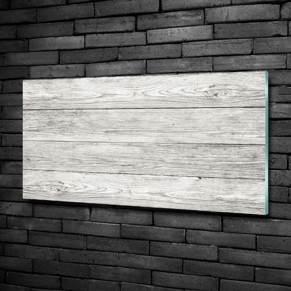 Foto en cristal de alta calidad con impresión uv horizontal Fondo de madera