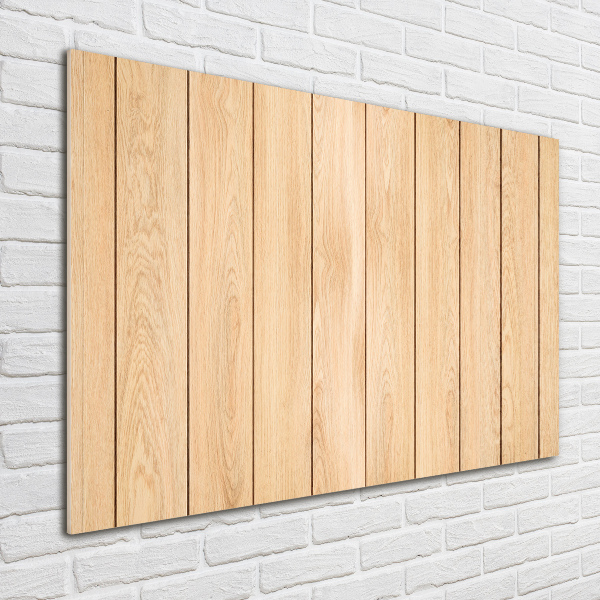 Cuadro de cristal templado moderno horizontal Fondo de madera