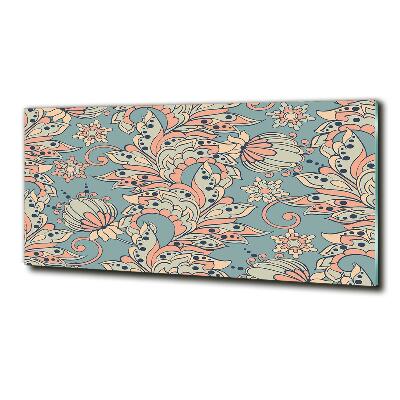 Cuadro de cristal templado moderno horizontal flores étnicas