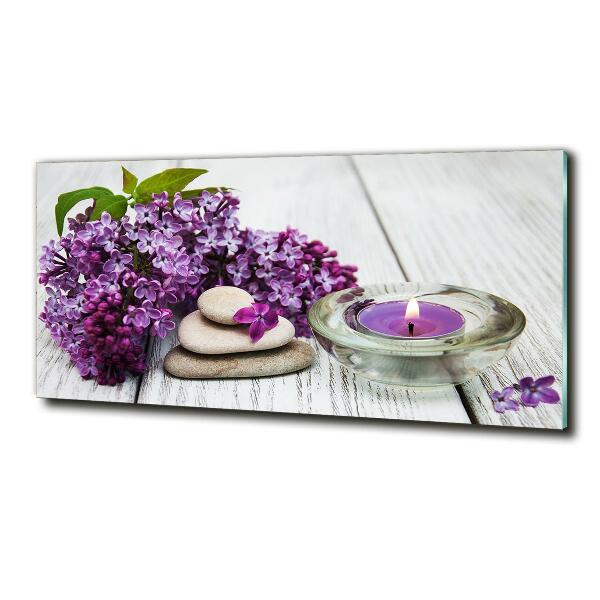 Foto en cristal de alta calidad con impresión uv horizontal Piedras lilas y zen