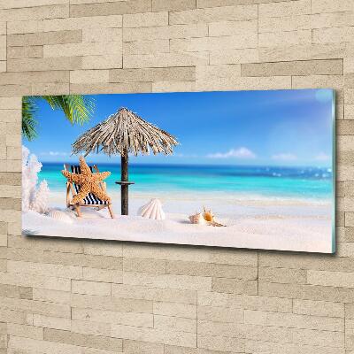 Cuadro decorativo de vidrio para salón horizontal Vacaciones en la playa