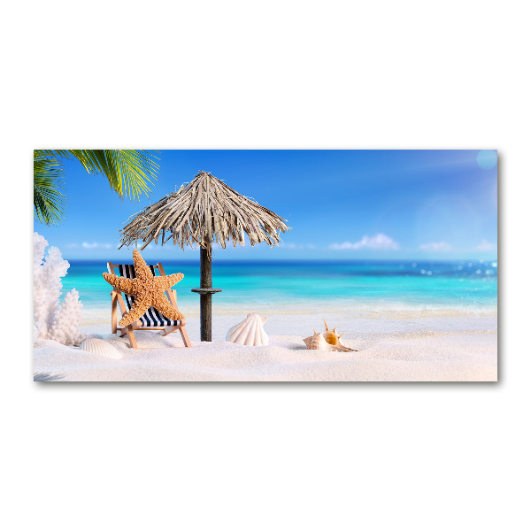 Cuadro decorativo de vidrio para salón horizontal Vacaciones en la playa