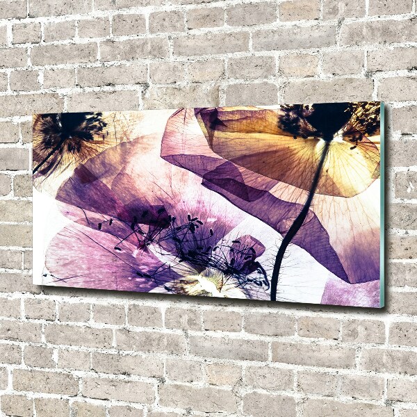 Impresión en cristal con acabado brillante horizontal Amapolas secas