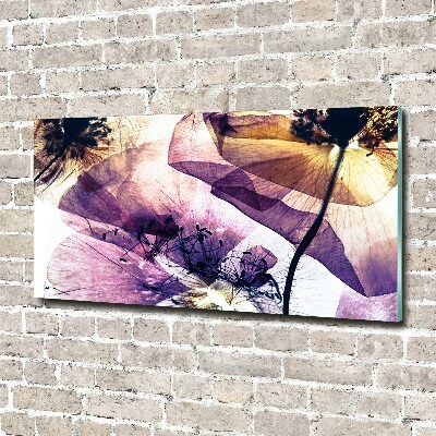 Impresión en cristal con acabado brillante horizontal Amapolas secas