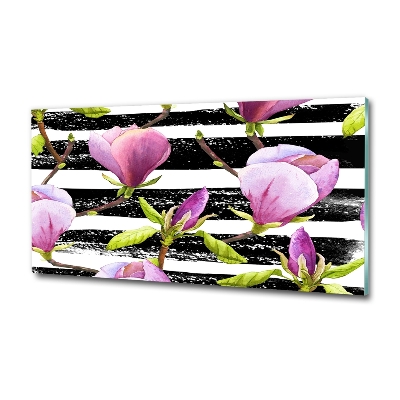 Foto en cristal de alta calidad con impresión uv horizontal Magnolia rayada