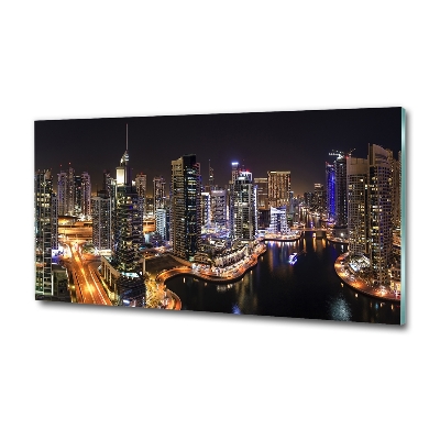 Cuadro decorativo de vidrio para salón horizontal Puerto deportivo de Dubái