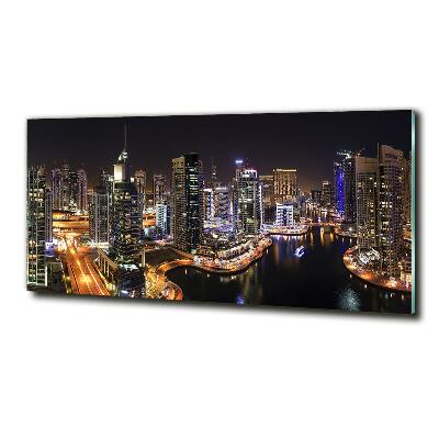Cuadro decorativo de vidrio para salón horizontal Puerto deportivo de Dubái
