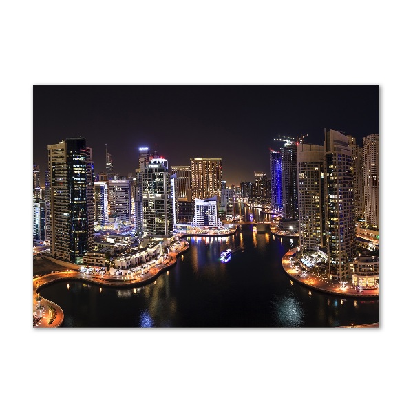 Cuadro decorativo de vidrio para salón horizontal Puerto deportivo de Dubái