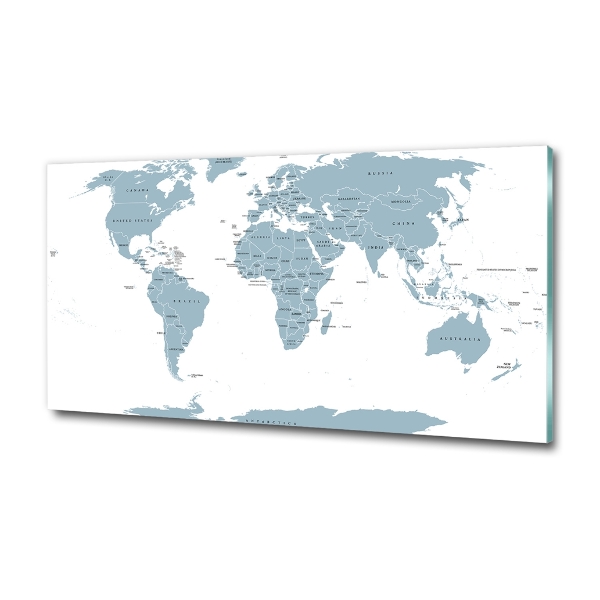 Impresión en cristal con acabado brillante horizontal Mapa político