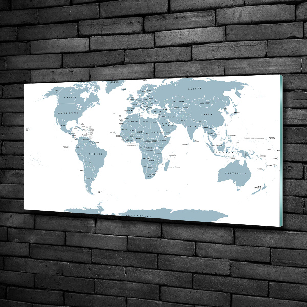Impresión en cristal con acabado brillante horizontal Mapa político