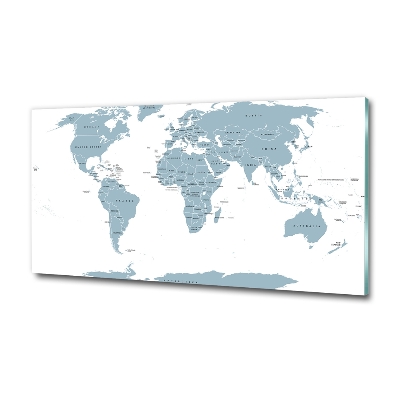 Impresión en cristal con acabado brillante horizontal Mapa político