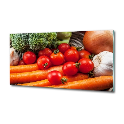 Cuadro decorativo de vidrio para salón horizontal Verduras