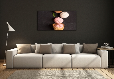 Foto en cristal de alta calidad con impresión uv horizontal Helado en cono de waffle